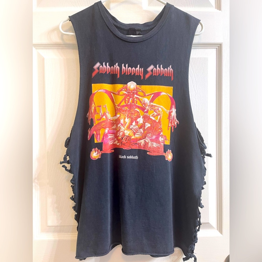 Rare Upcycled Black Sabbath Shirt Wmn Lg